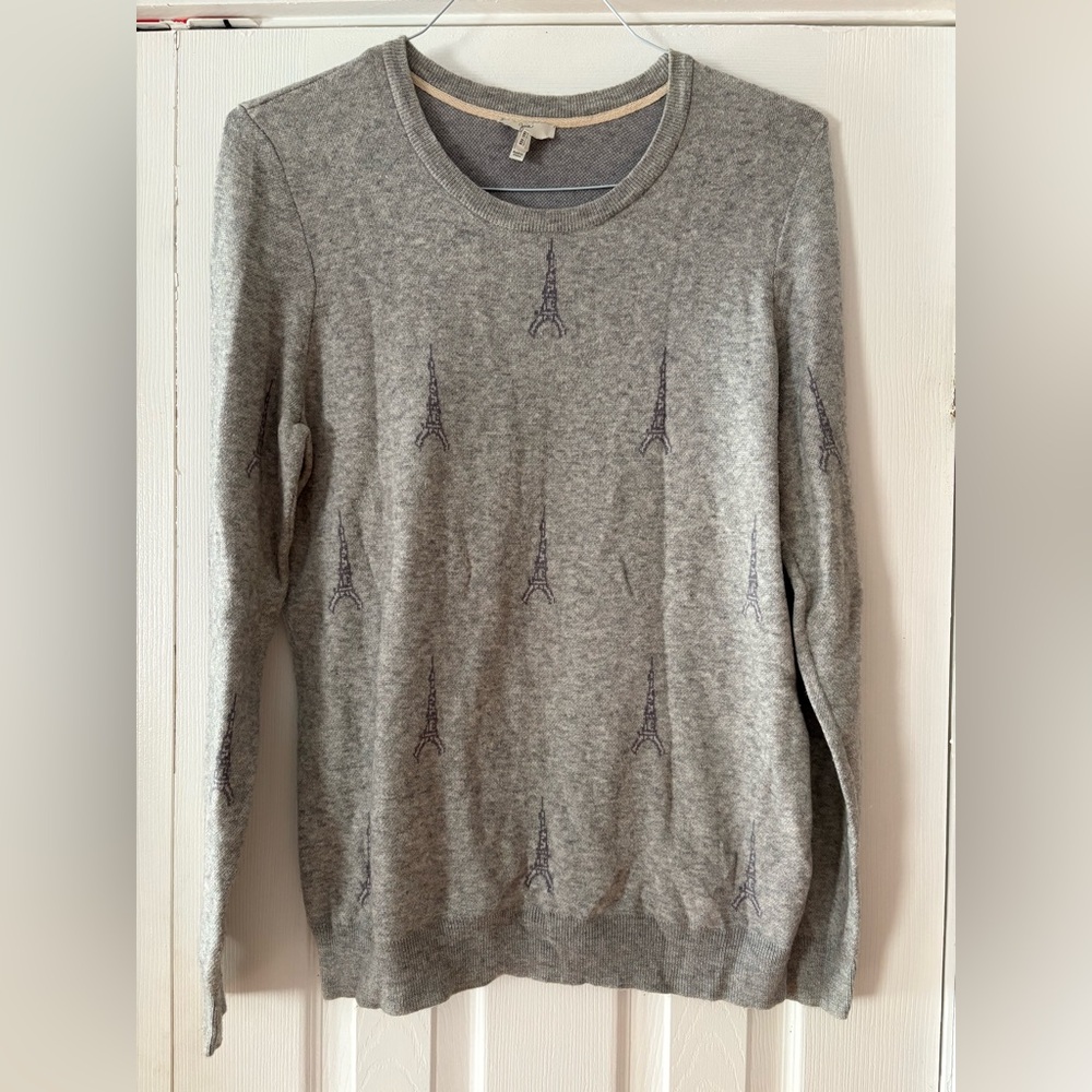 Joie Heather Gray Paris Knit‎ Top Size Large EUC